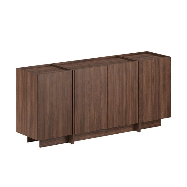 Komoda v dekoru ořechu s dírou na kabely v tmavě přírodní barvě 180x80x45 cm Dorma – Kalune Design