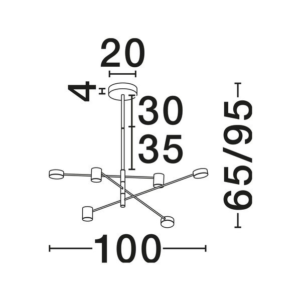Černé hliníkové LED stmívatelné závěsné svítidlo se stínidlem z akrylového skla ø 100 cm Nordik – Nova Luce-image-3
