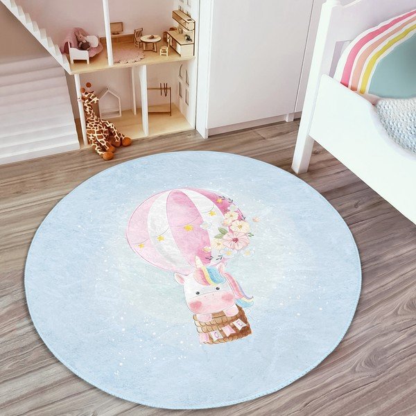 Světle modrý dětský koberec ø 100 cm Comfort – Mila Home-image-4