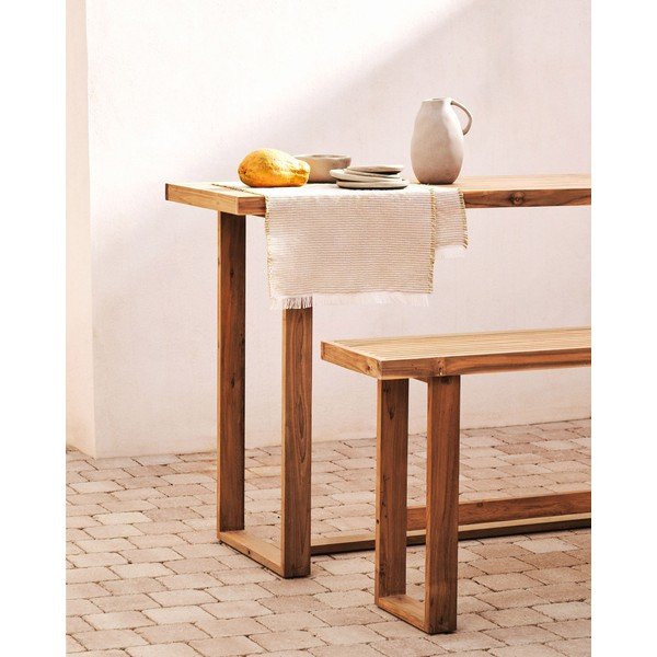 Zahradní barový stolek z teakového dřeva 140x70 cm Canadell – Kave Home-image-1