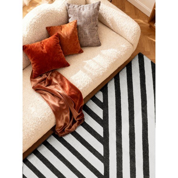 Černobílý ručně tkaný vlněný koberec 120x180 cm Stryve Noir – Elle Decoration-image-2