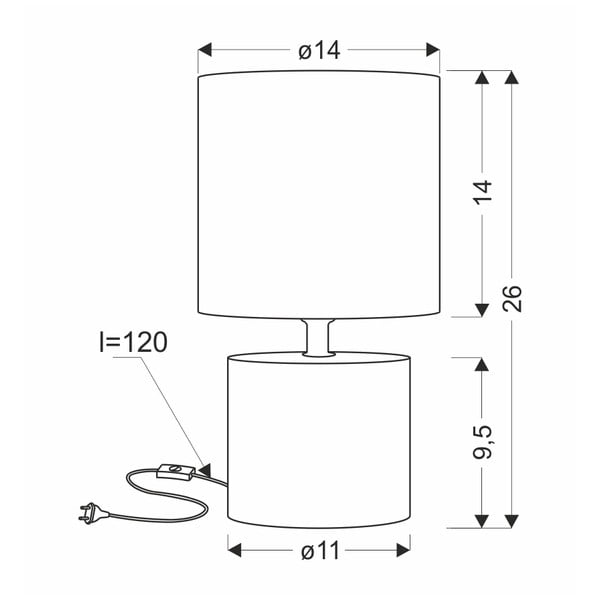 Béžová stolní lampa s textilním stínidlem (výška 26 cm) Dina – Candellux Lighting-image-2