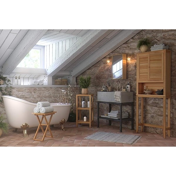 Koupelnový regál z ořechového dřeva v přírodní barvě 36x79 cm Norway – Wenko-image-1