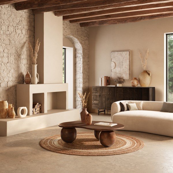 Tmavě hnědá komoda z mangového dřeva 160x75x40 cm Kalai – MOME-image-2