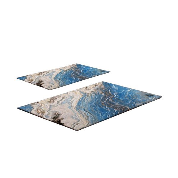 Modré koupelnové předložky v sadě 2 ks 60x100 cm – Foutastic
