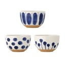 Bílé/modré misky v sadě 3 ks z kameniny 500 ml Linora – Bloomingville