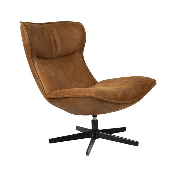 Koňakově hnědé otočné křeslo John – White Label