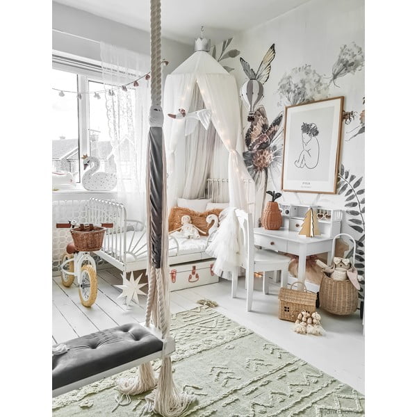 Světle zelený pratelný ručně tkaný bavlněný koberec 140x200 cm Tribu Olive – Lorena Canals-image-1