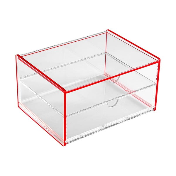 Červený úložný box Versa Ariel, 17,1 x 13 x 9,2 cm