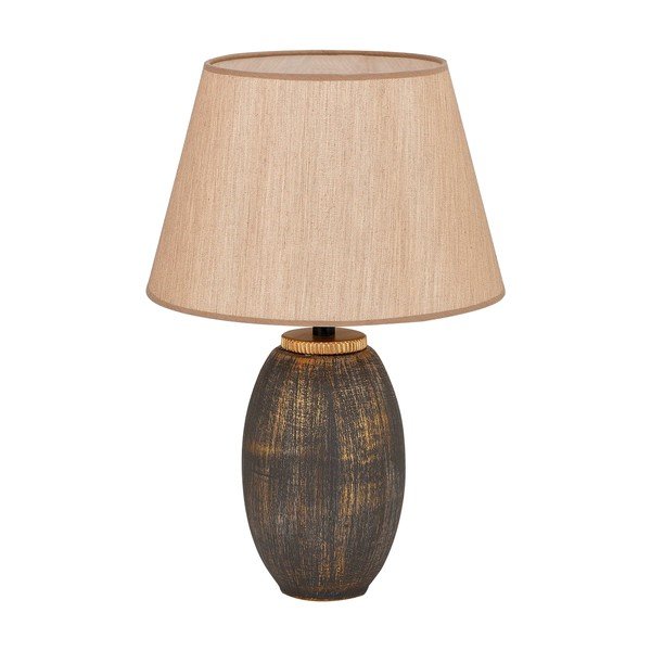 Šedá/béžová stolní lampa s textilním stínidlem (výška 46 cm) Yakamoz – Opviq lights