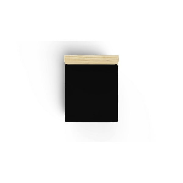 Černé napínací bavlněné prostěradlo 140x190 cm - Mijolnir