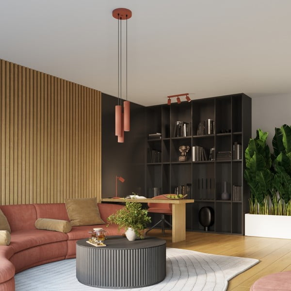 Závěsné svítidlo v cihlové barvě ø 19,5 cm Gleam – Sollux-image-1