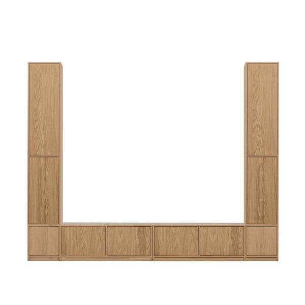 TV sestava v dekoru dubu v přírodní barvě 300x243 cm Modulair – vtwonen