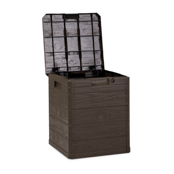 Tmavě hnědý zahradní úložný box Woodys – Toomax-image-3