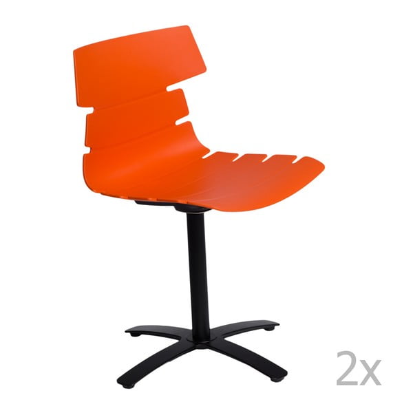 Sada 2 oranžových židlí D2 Techno One
