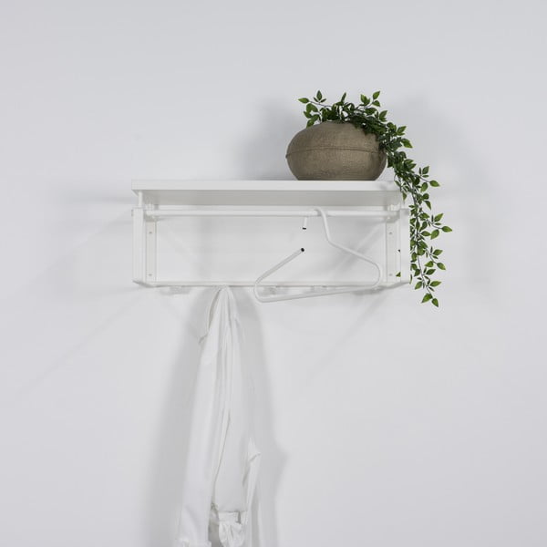Bílý kovový nástěnný věšák s poličkou 70 cm Rex – Spinder Design-image-3
