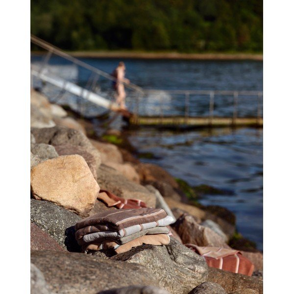 Hnědá/béžová bavlněná osuška 70x140 cm Sauna – Zone-image-2