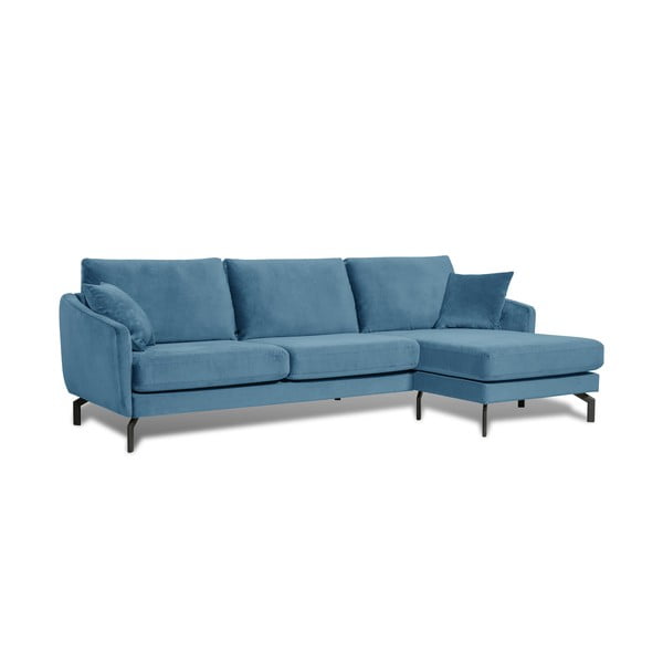 Modrá sametová rohová pohovka (pravý roh) Magic - Scandic-image-2