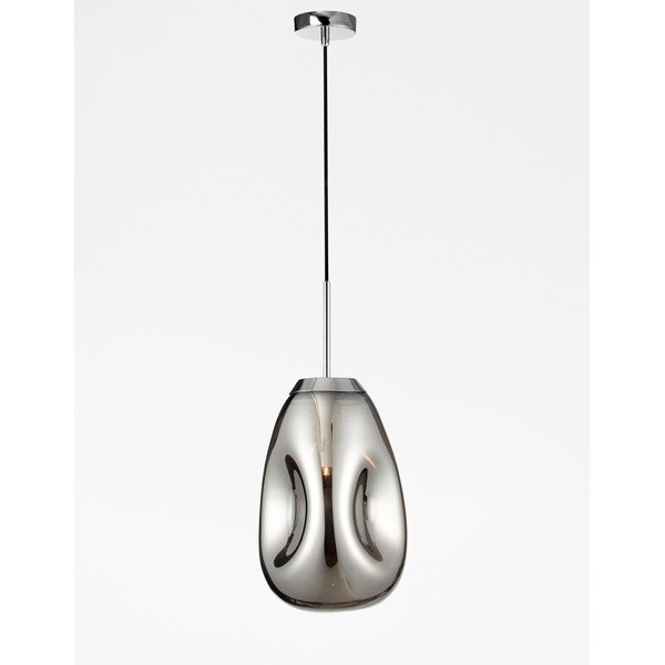 Skleněné závěsné svítidlo v leskle stříbrné barvě ø 22 cm Lava – Nova Luce-image-3