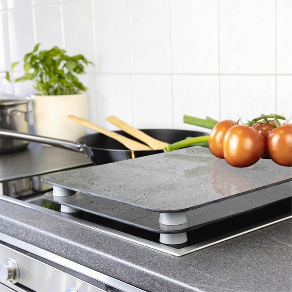 Sada 2 šedých skleněných krytů na sporák Wenko Universal-image-1