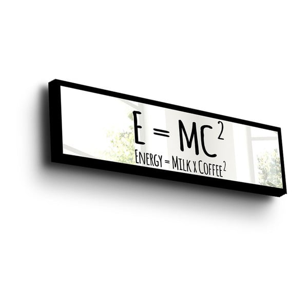 Zrcadlová nástěnná dekorace v dřevěném rámu EMC, 108 x 28 cm