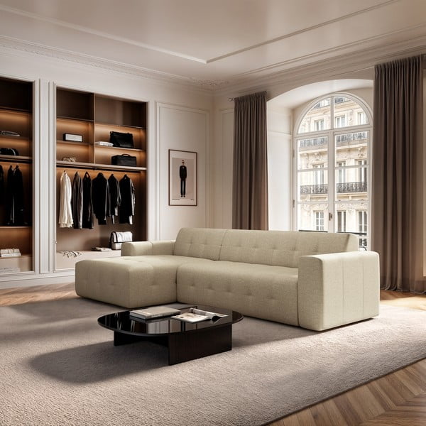 Béžová rohová pohovka (levý roh/s lenoškou) Tuil – Rodier-image-1