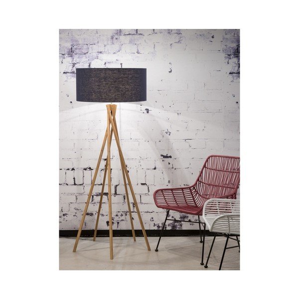 Stojací lampa s modrým stínidlem a konstrukcí z bambusu Good&Mojo Kilimanjaro-image-1