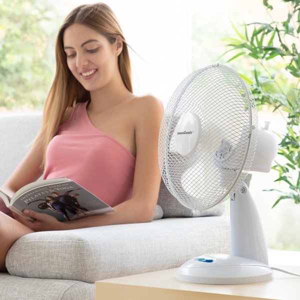 Bílý stolní ventilátor InnovaGoods, ø 30 cm-image-1