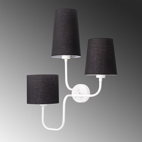 Bílé kovové nástěnné svítidlo s černými stínidly Opviq lights Eleni-image-3