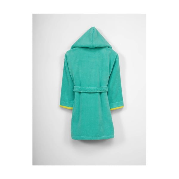 Dětský zelený bavlněný župan s kapucí, 9-12 let-image-1