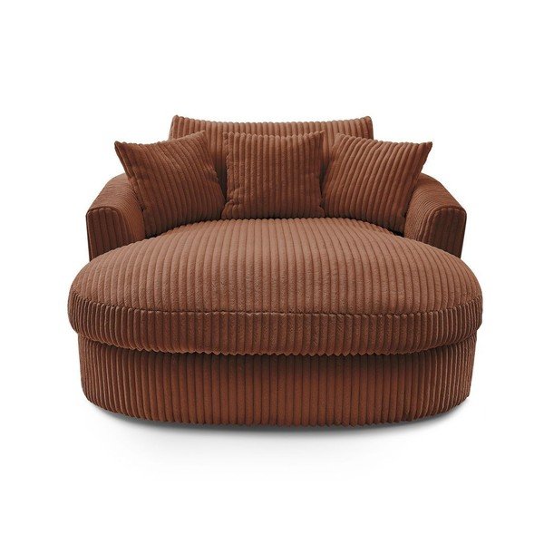 Oranžové manšestrové křeslo Belem – Bobochic Paris-image-3