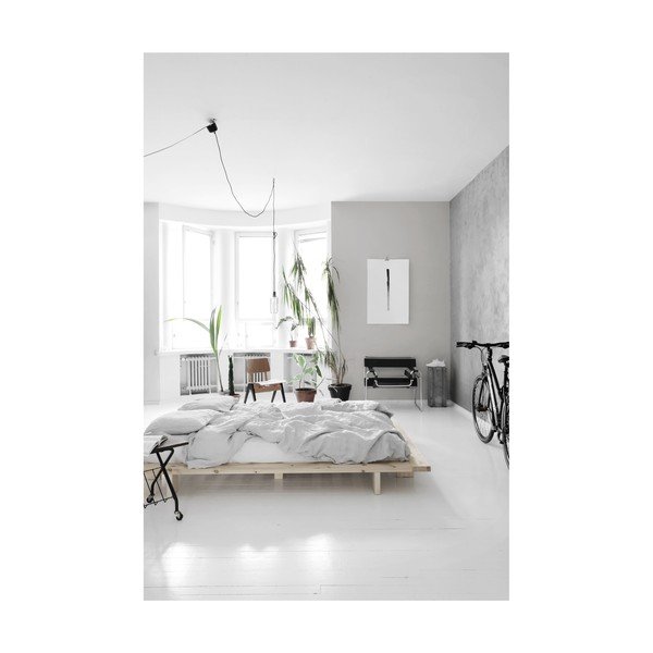 Dvoulůžková postel z borovicového dřeva s matrací Karup Design Japan Comfort Mat White/Natural, 140 x 200 cm-image-4