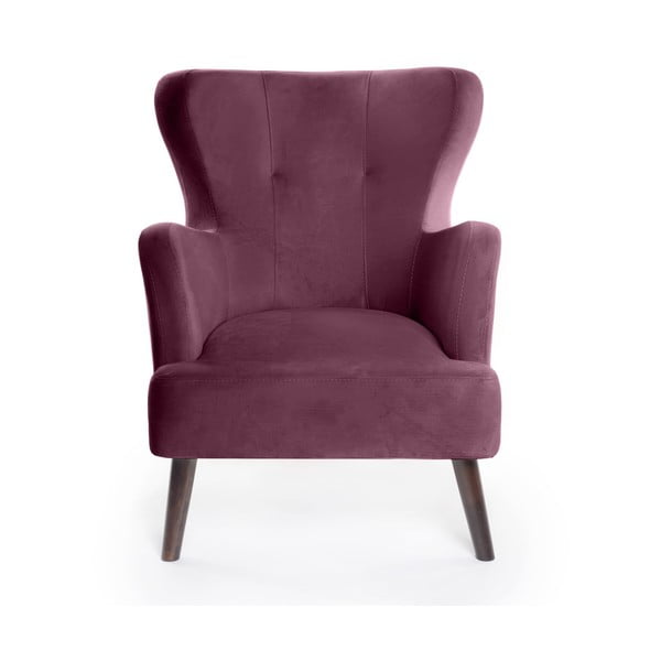Fialové sametové křeslo ušák Noemye – Bonami Selection-image-2