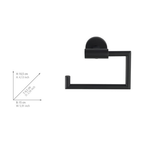 Matně černý samodržící držák na toaletní papír z nerezové oceli Bosio – Wenko-image-1