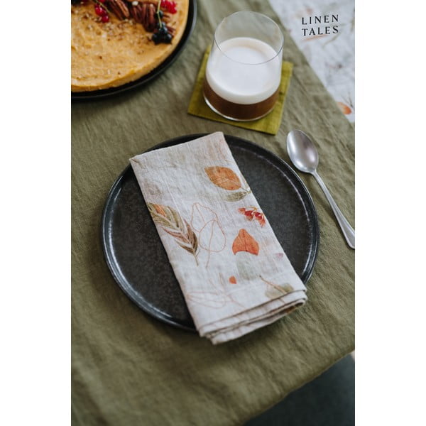 Olivově zelená lněná utěrka Linen Tales, 65 x 45 cm-image-1