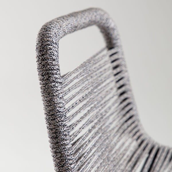 Šedá barová židle s ocelovou konstrukcí Kave Home Glenville, výška 62 cm-image-4