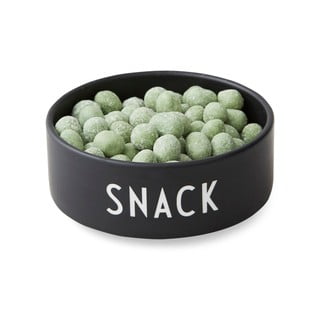 Černá porcelánová miska Design Letters Snack, ø 12 cm