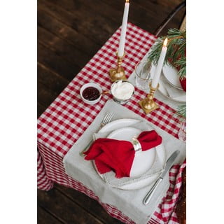 Lněný ubrus 140x300 cm Red Gingham – Linen Tales