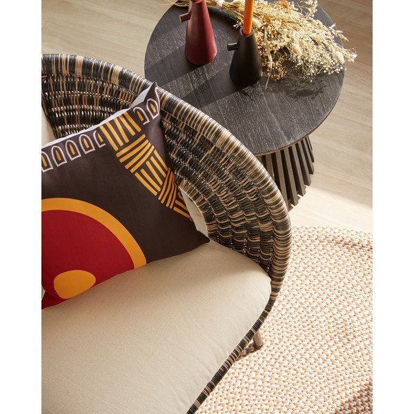 Béžový koberec z recyklovaného plastu Kave Home Rodhe, ø 150 cm-image-1