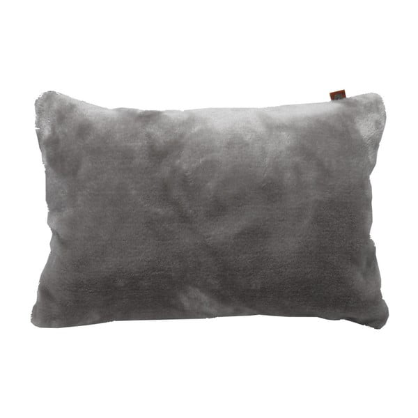 Světle šedý polštář OVERSEAS Fur, 30 x 50 cm