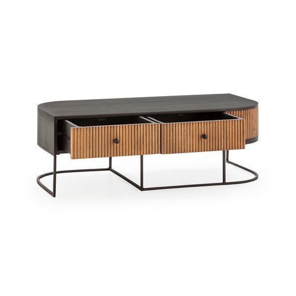 Konferenční stolek z mangového dřeva v přírodní barvě 60x120 cm Curve – MOME-image-3