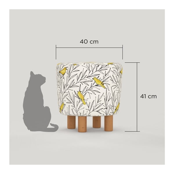 Taburet s dřevěnými nohami Cono Canaro, ⌀ 41 cm-image-1