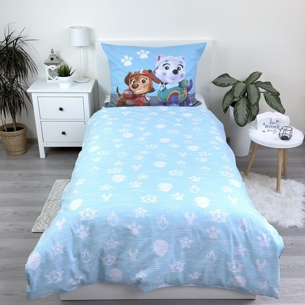 Modré bavlněné dětské povlečení na jednolůžko 140x200 cm Paw Patrol – Jerry Fabrics-image-2