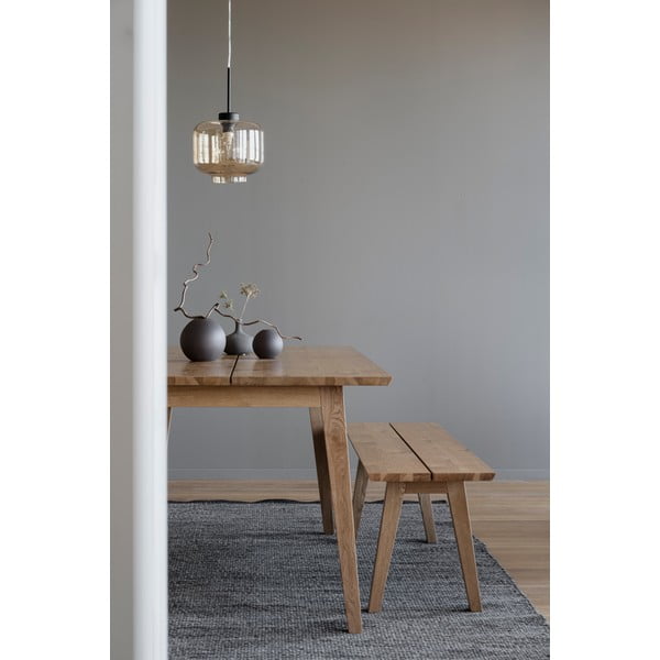 Dřevěná jídelní lavice v dubovém dekoru Rowico Melfort, 144 x 38 cm-image-4