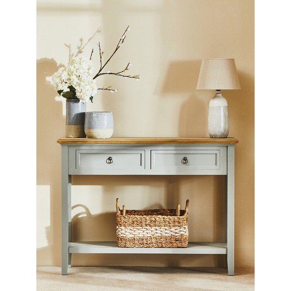 Šedý konzolový stolek z masivu pavlovnie 34,5x99 cm Henley – Premier Housewares-image-3