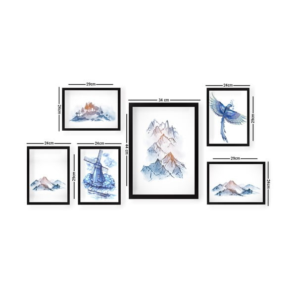 Obrazy v sadě 6 ks Watercolor – Wallity-image-2