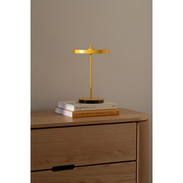 Žlutá kovová LED stolní lampa s kovovým stínidlem (výška 31 cm) Asteria Move – UMAGE-image-1