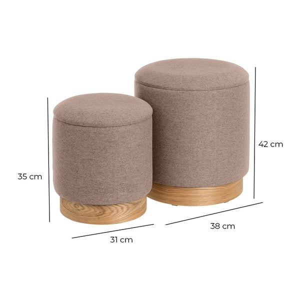 Světle hnědé taburety v sadě 2 ks – Casa Selección-image-4