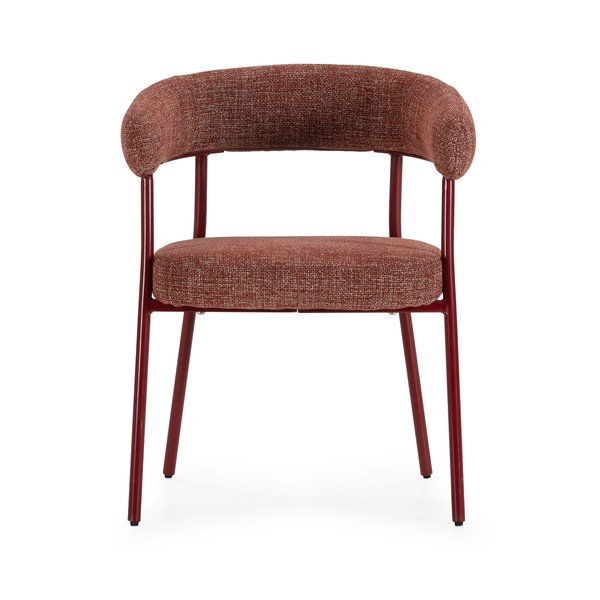 Čalouněná jídelní křesla v sadě 2 ks s područkami v terakotové barvě Yuri – MOME-image-4