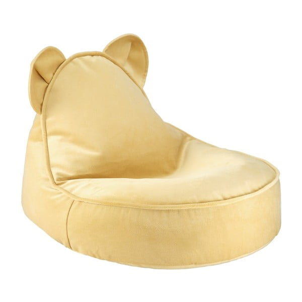 Žlutý sametový dětský sedací vak Bear – Wigiwama
